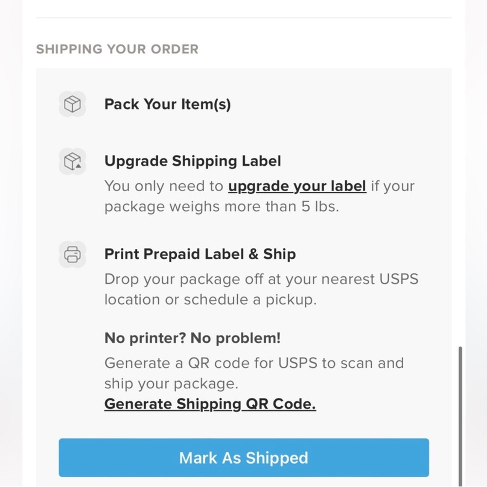 Shipping Label Request Form Screen - Picture 2 of 4